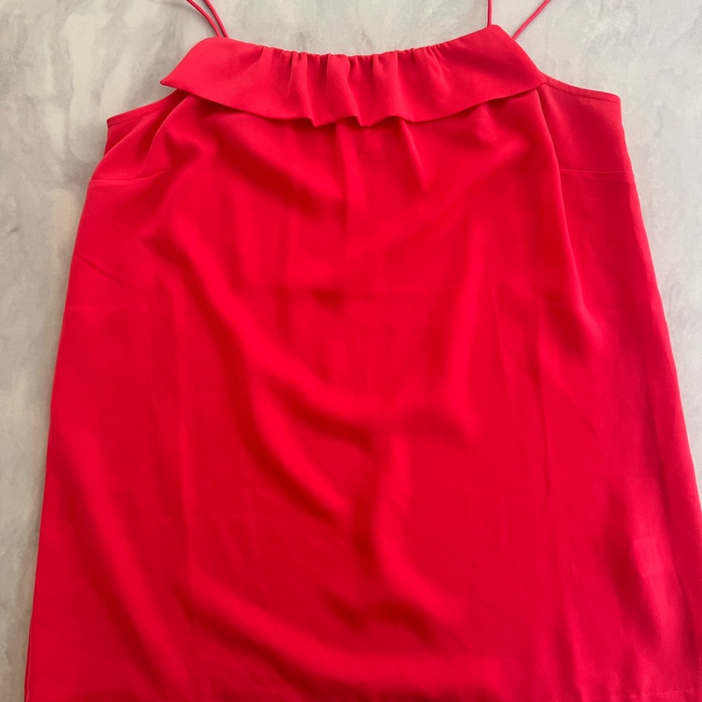 J. Crew Red Ruffled Sleeveless Camisole